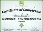 We are RSA Microbial Remediation 210 Certified